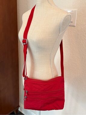 Kipling Alvar Red Multi-Zip Crossbody Bag
